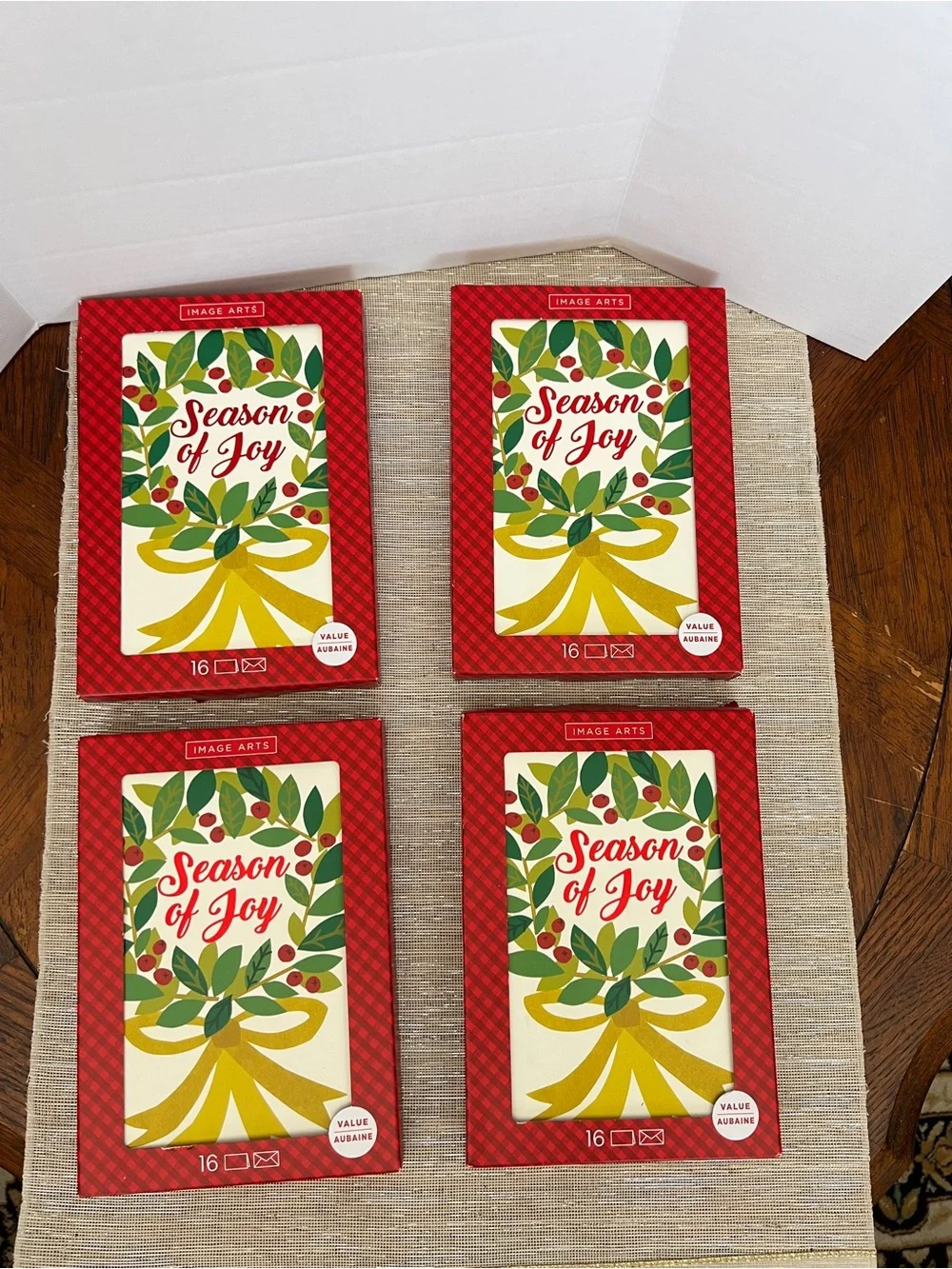 Lot of 4 Christmas Cards “Season of Joy” 16 count in each box - Picture 6 of 6